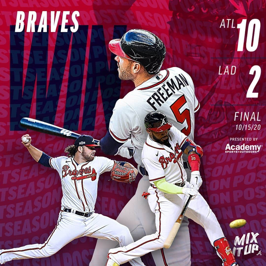 アトランタ・ブレーブスさんのインスタグラム写真 - (アトランタ・ブレーブスInstagram)「BRAVES 👏 WIN 👏 #MixItUp」10月16日 13時08分 - braves