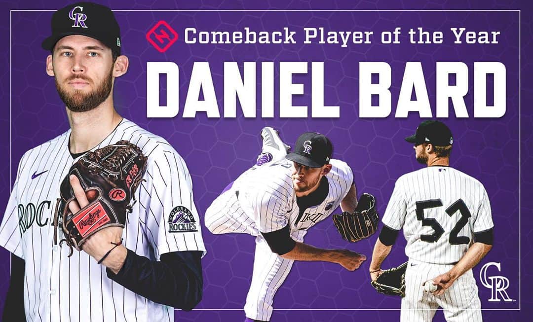 コロラド・ロッキーズのインスタグラム：「After a hiatus of 2,646 days, @bardo_52 returned to the Majors and shined. Give it up for the Sporting News NL Comeback Player of the Year!」