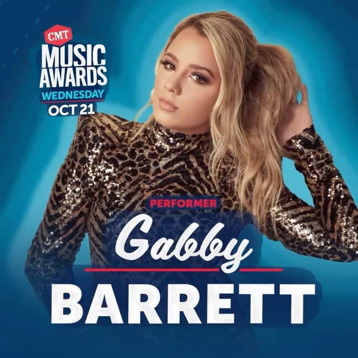 ギャビー・バレットのインスタグラム：「I’m performing on the #CMTawards next week :) Big thank you to everyone who voted for me for breakthrough video of the year and female video of the year!Eekkk so excited for Oct. 21! Y’all make sure to tune in :)」