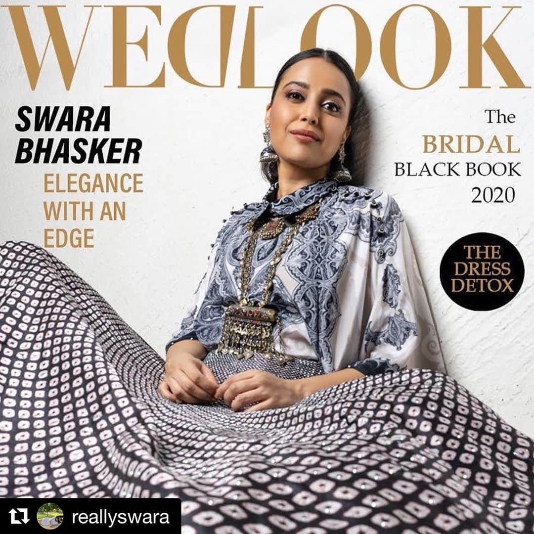 Praveen Bhatさんのインスタグラム写真 - (Praveen BhatInstagram)「@reallyswara 📸 @praveenbhat  more pix coming soon . Had a great time shooting with this diva ❤️ . . ・ Being bride.. if only on a magazine cover! 🥳🥳🥳🤣🤣🤣 Chuffed to be #October covergirl for @wedlookmagazine  Founder @mohit.kathuria1987  Make up:  @makeoverbykausar  Photographer: @praveenbhat  Stylist: @bikanta  Hair: @vipintheartist  Outfit: @rajdeep.ranawat.official  Jewllery: @shilpigoyaljewellery  Media Director: @kpublicity #praveenbhat #swarabhaskar #swarabhasker #indianactress #actress🎬 #indianfashiondesigner #fashiondesignerslife #rajdeepranawat #celebrityphotographer #celebrityphotoshoot」10月16日 22時06分 - praveenbhat