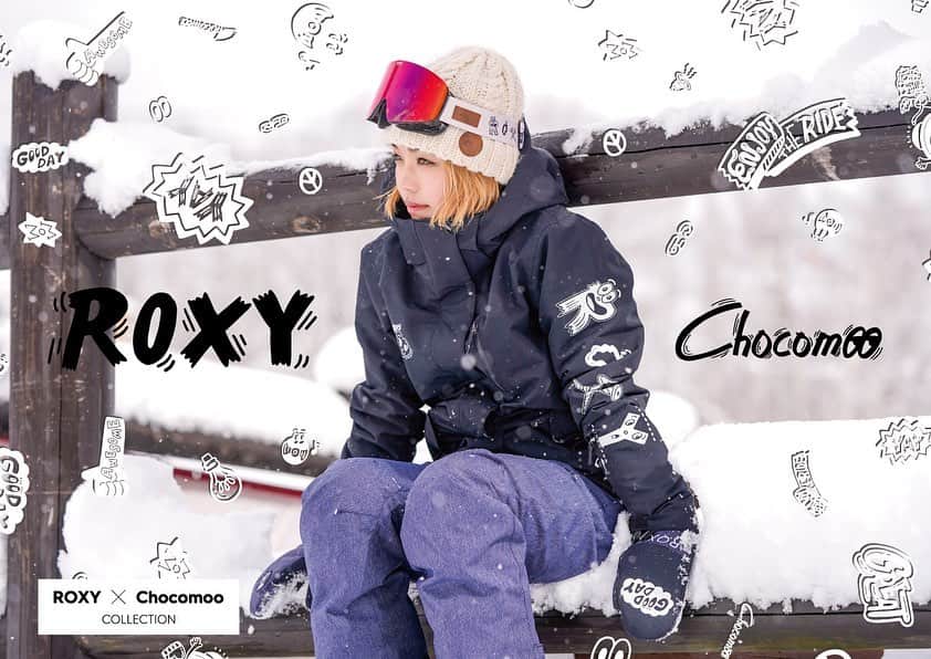 chocomooのインスタグラム：「@roxyjapan × Chocomoo SNOW Collection Now on sale🤍🏂⛄️❄️🤍  上から下までトータルコーディネートできます⛄️  #ROXY #Chocomoo #snowboard #スノボウェア  #スノボ女子」