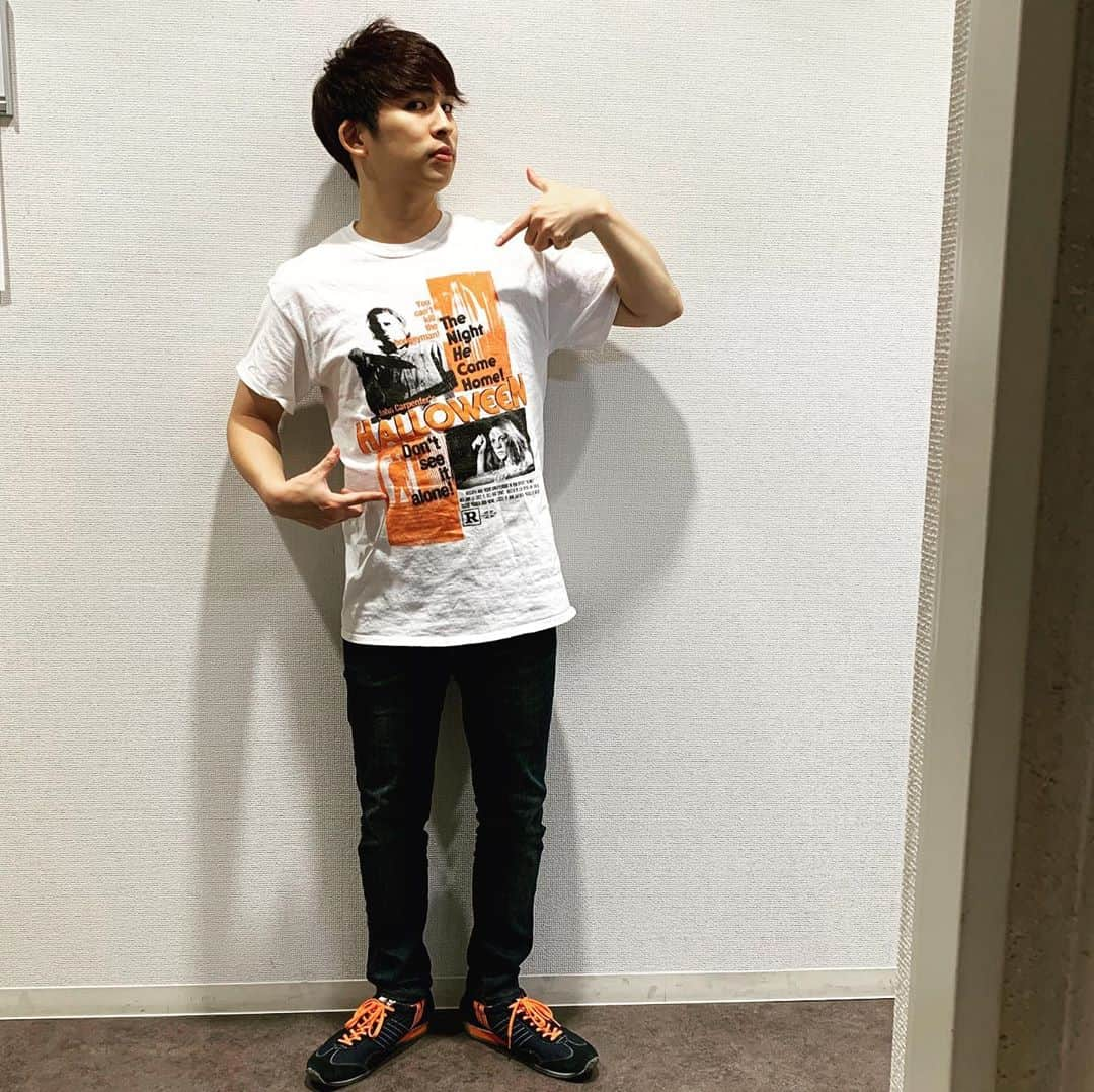 斉藤正伸（ジャガモンド）さんのインスタグラム写真 - (斉藤正伸（ジャガモンド）Instagram)「#映画Tシャツ #映画チンピラ #ジャガモンド #ジャガモンド斉藤 #シネマンション  #映画 #ハロウィン #マイケルマイヤーズ #マチコミ #テレビ埼玉」10月16日 15時38分 - mondmasa