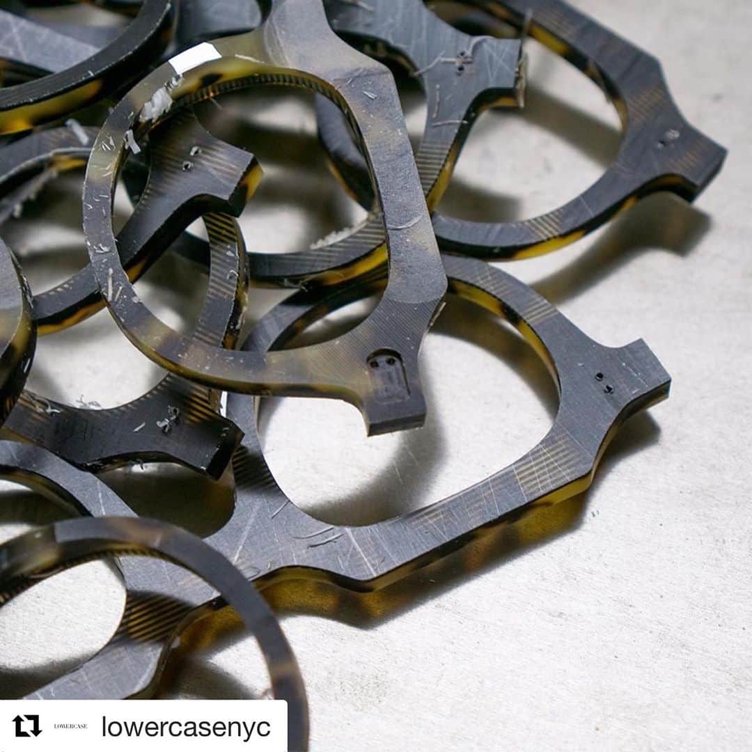 のインスタグラム：「#Repost @lowercasenyc with @get_repost ・・・ Snapshots from the shop.  Some raw pieces of our @3sixteen collab fresh off the mill.  The pinstripe lamination on these guys is insane!」