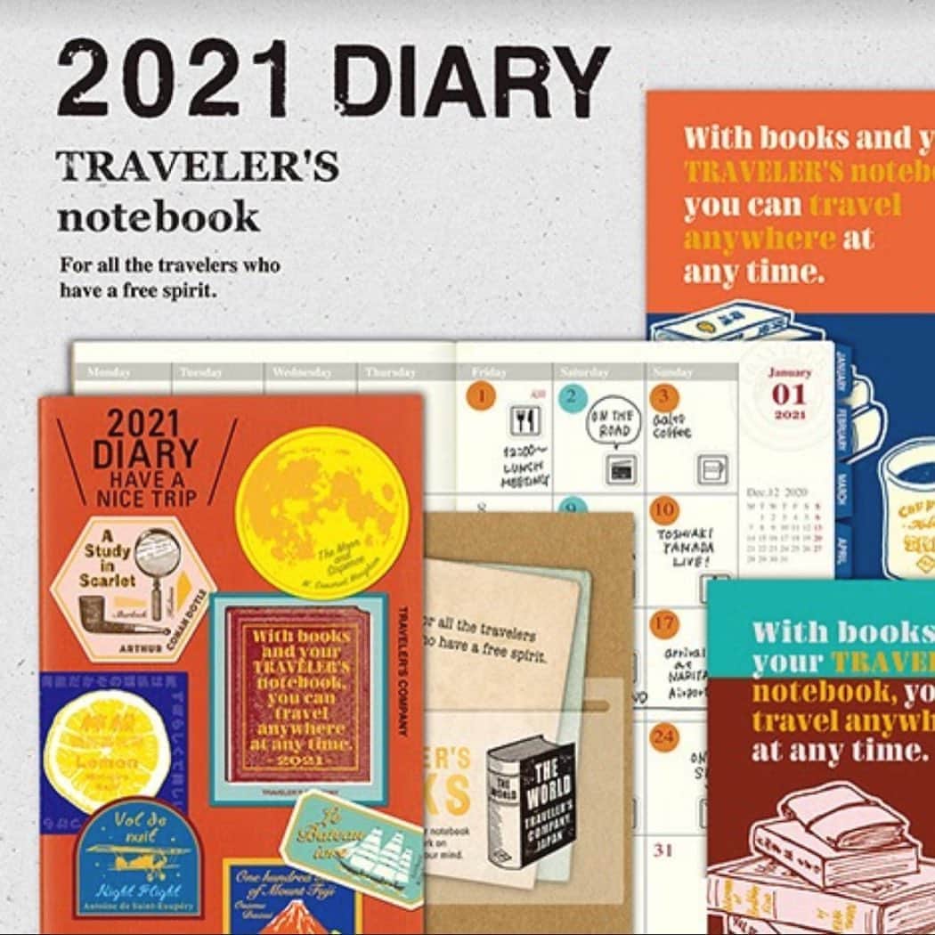 TOOLS to LIVEBY / 禮拜文房具のインスタグラム：「.  2021 TRAVELER’S notebook手帳系列 新上市  2021年TRAVELER’S notebook的主題為「書本」。  無法遠行的日子，藉由書本和想像，人們可以到達任何想去的地方。  2021 TRAVELER’S notebook手帳系列  官網與台北樂利、高雄駁二門市同步販售中！」