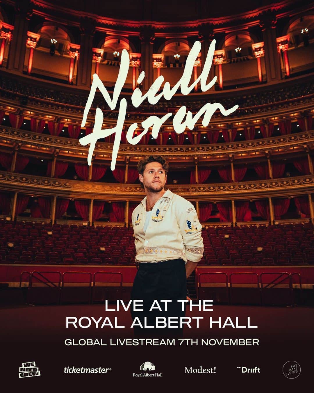 ナイル・ホーランのインスタグラム：「Tickets for my live stream performance at @royalalberthall are on sale now at niallhoran.com ! ⁣ ⁣ Can’t wait to finally properly play some songs off Heartbreak Weather for you. Of course I’ll play some old favourites from Flicker as well. Going to be a very special show. ⁣ ⁣ There are 4 different streams to choose from so you can watch the one most convenient to wherever you are in the world.⁣ ⁣ Please get your tickets and help me support the amazing people whose work in touring has been severely affected during these times .」
