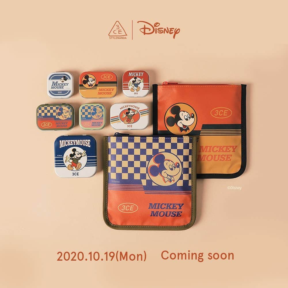 Official STYLENANDAのインスタグラム：「#3cexdisney 미키마우스와 함께하는 레트로 플레이 3CE  Disney collection🧡 2020.10.19(Mon) Coming soon!」