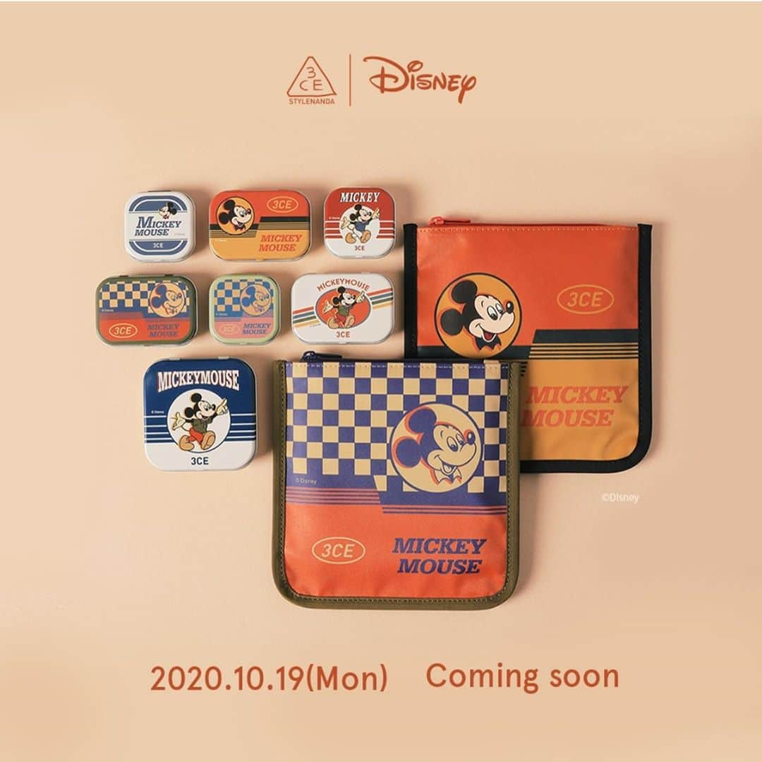 Official STYLENANDAさんのインスタグラム写真 - (Official STYLENANDAInstagram)「#3CExDisney 미키마우스와 함께하는 레트로 플레이 3CE l Disney collection🧡 2020.10.19(Mon) Coming soon!」10月16日 17時09分 - houseof3ce