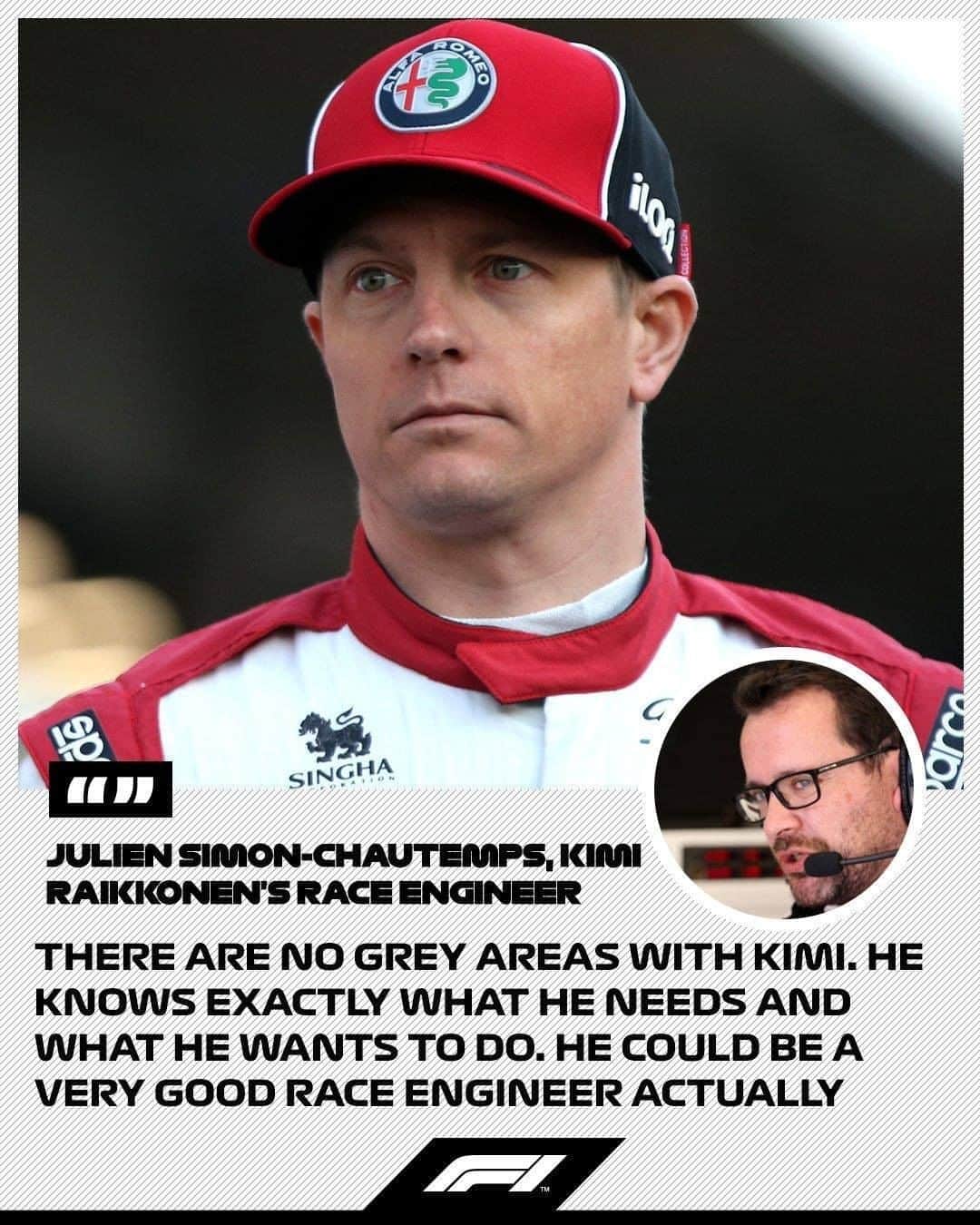 F1さんのインスタグラム写真 - (F1Instagram)「"He knows what he wants to do" 😁  The man who's been on the receiving end for some of Kimi Raikkonen's priceless radio messages says the Finn's directness make him incredibly easy to work with 🙌 Head to F1.com to read more heartfelt tributes as Kimi notched a new F1 record of 3️⃣2️⃣3️⃣ race starts  @kimimatiasraikkonen #F1 #Formula1 @alfaromeoracingorlen」10月16日 19時35分 - f1