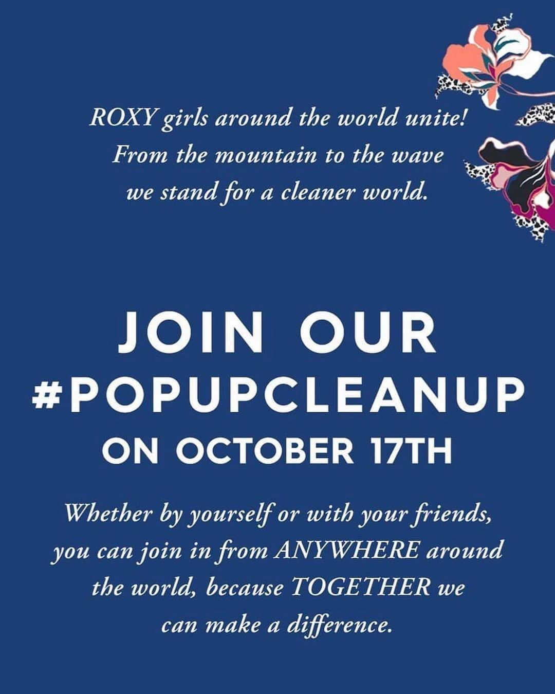 ROXY JAPANさんのインスタグラム写真 - (ROXY JAPANInstagram)「地球を綺麗にする企画に参加しよう！  明日10/17に #popupcleanup と @roxy @roxyjapan をつけて、皆さんのクリーンナップの様子を投稿してください！  抽選でROXYから素敵なプレゼントをお送りいたします！」10月16日 20時43分 - roxyjapan