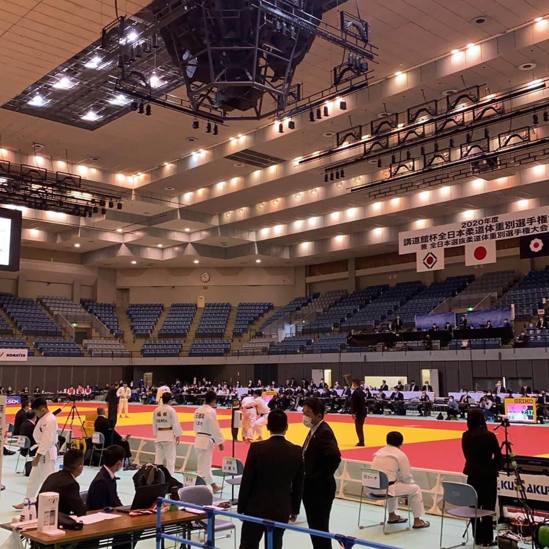吉田秀彦のインスタグラム：「講道館杯全日本柔道体重別選手権大会！  #無観客試合」