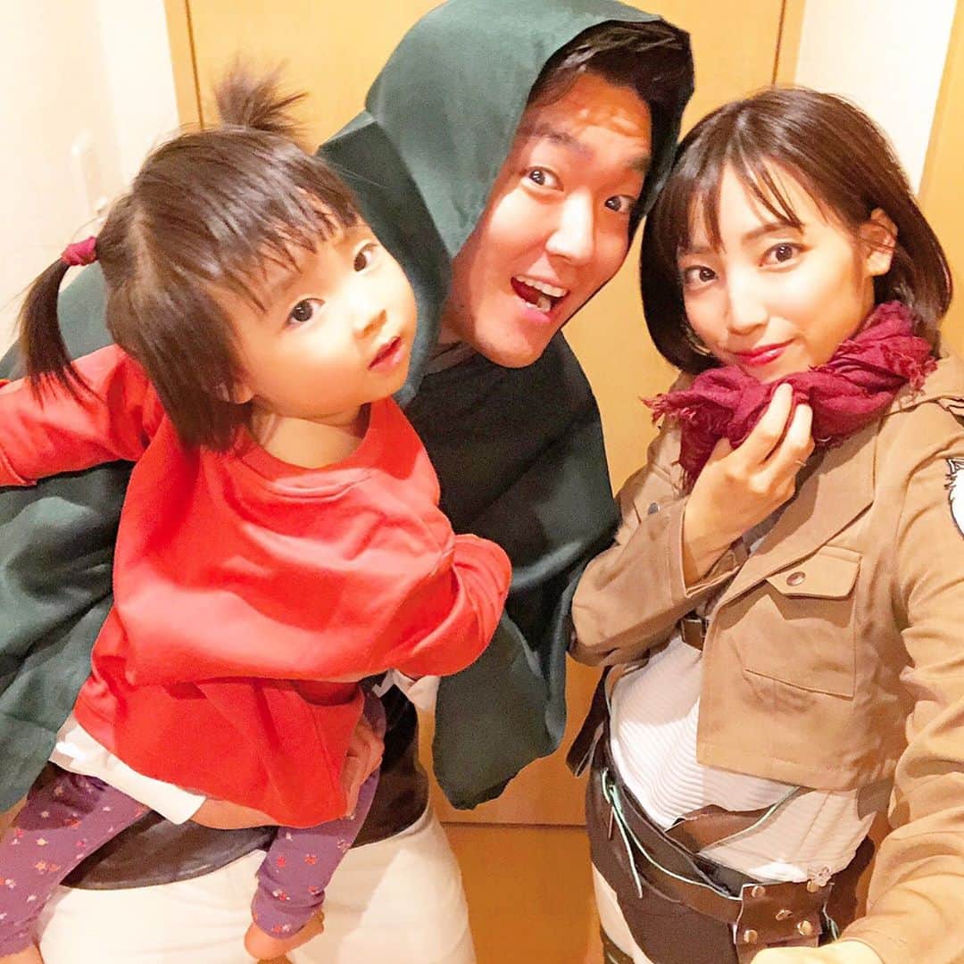 松島有佑のインスタグラム：「Happy Halloween!!! #進撃の巨人 #調査兵団 #モンスターズインクコーデ #ブー」
