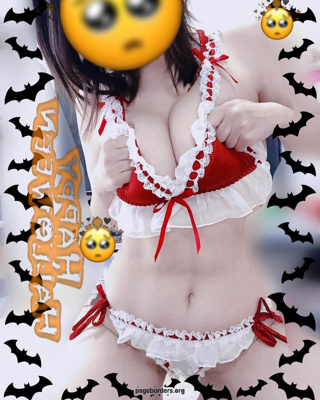 音羽莉夢のインスタグラム：「🎉🎃💗 ハロハロハロウィン👻🎃🕸🍭🍬🎃  #童顔ロリ巨乳 #合法ロリ #ロリコンホイホイ #撮影会モデル #音羽莉夢 #アミックエンターテインメント  #グラドル自画撮り部 #グラドル #莉夢ランジェリー」