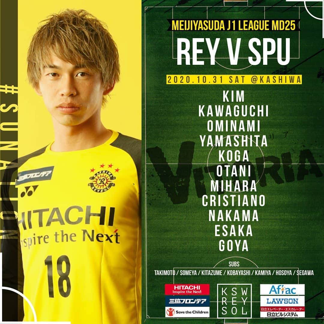 柏レイソルさんのインスタグラム写真 - (柏レイソルInstagram)「#startingXI #REYvSPU #kashiwa #reysol #spulse #jleague #瀬川祐輔」10月31日 13時40分 - kashiwareysol_official