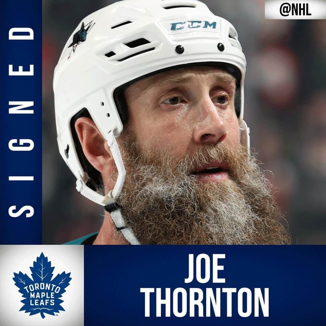 NHLさんのインスタグラム写真 - (NHLInstagram)「OFFICIAL: Joe Thornton is headed to the @MapleLeafs. 🚨 #NHLFreeAgency」10月17日 6時22分 - nhl