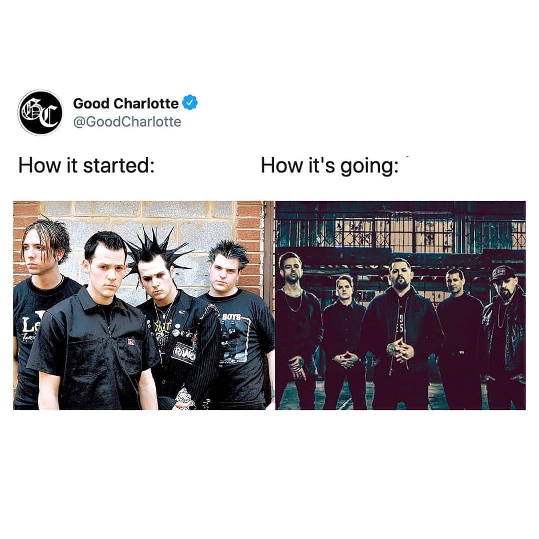 Good Charlotteのインスタグラム：「How it started vs how it’s going」