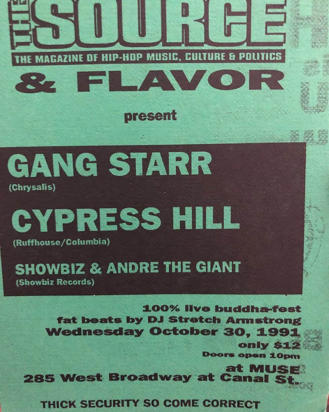 DJプレミアさんのインスタグラム写真 - (DJプレミアInstagram)「#fbf 1991 SHIT... NYC AT THE MUSE... @gangstarr (R.I.P. GURU) @cypresshill @stretcharmstrong @thesource SHOWBIZ & @agofditc」10月16日 23時03分 - djpremier