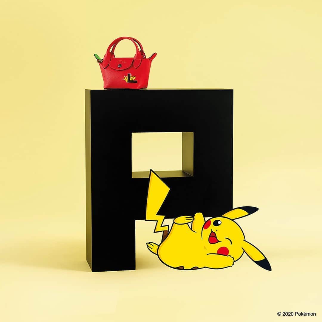 Longchampのインスタグラム：「"P' is for Playing with Pikachu in Paris with Longchamp. #LongchampXPokemon   #LongchampLePliage #Longchamp  #Pokemon #Pikachu」