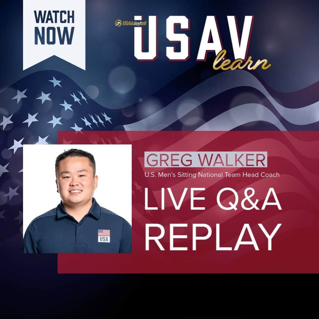 USA Volleyballさんのインスタグラム写真 - (USA VolleyballInstagram)「Learn more about sitting volleyball with this #USAVlearn Q&A with U.S. Men's Sitting National Team Head Coach @gregwalkerusa! Greg talks about the differences and similarities of the sitting and standing games, how understanding both helps him in coaching and what he's doing to continue to motivate the USA Men's National Sitting Volleyball Team during the pandemic.  Head to the USAVlearn content library to watch Greg's Q&A and catch up on the rest of our free educational content, link in bio! #volleyball #sittingvolleyball #coaching」10月17日 0時54分 - usavolleyball
