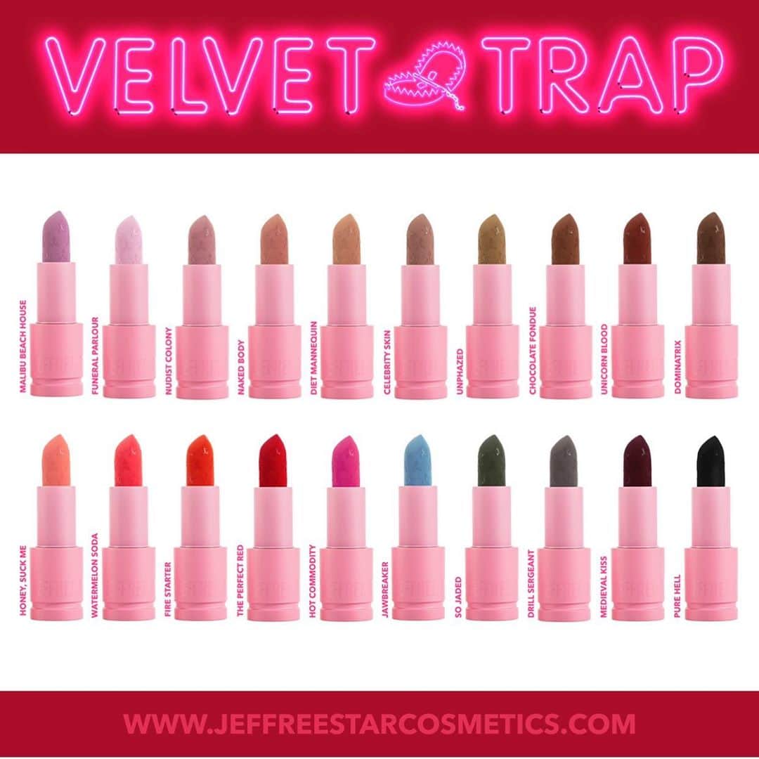 Jeffree Star Cosmeticsさんのインスタグラム写真 - (Jeffree Star CosmeticsInstagram)「THE VELVET TRAP COLLECTION & HALLOWEEN MYSTERY BOXES ARE NOW LIVE 🔥 Shop now!!」10月17日 2時01分 - jeffreestarcosmetics