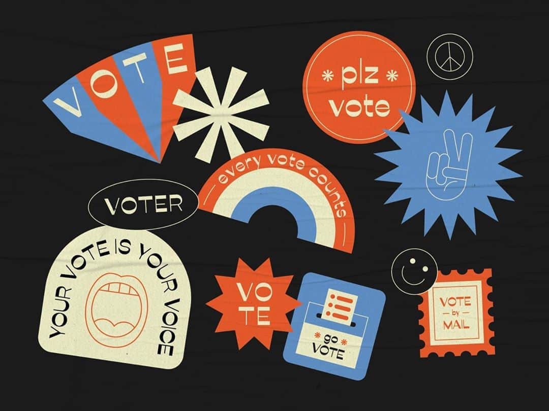 Dribbbleさんのインスタグラム写真 - (DribbbleInstagram)「Vote by Kirbie Koonse ⠀ ⠀ #dribbble #design #graphicdesign #vote #illustration #2020」10月17日 2時05分 - dribbble
