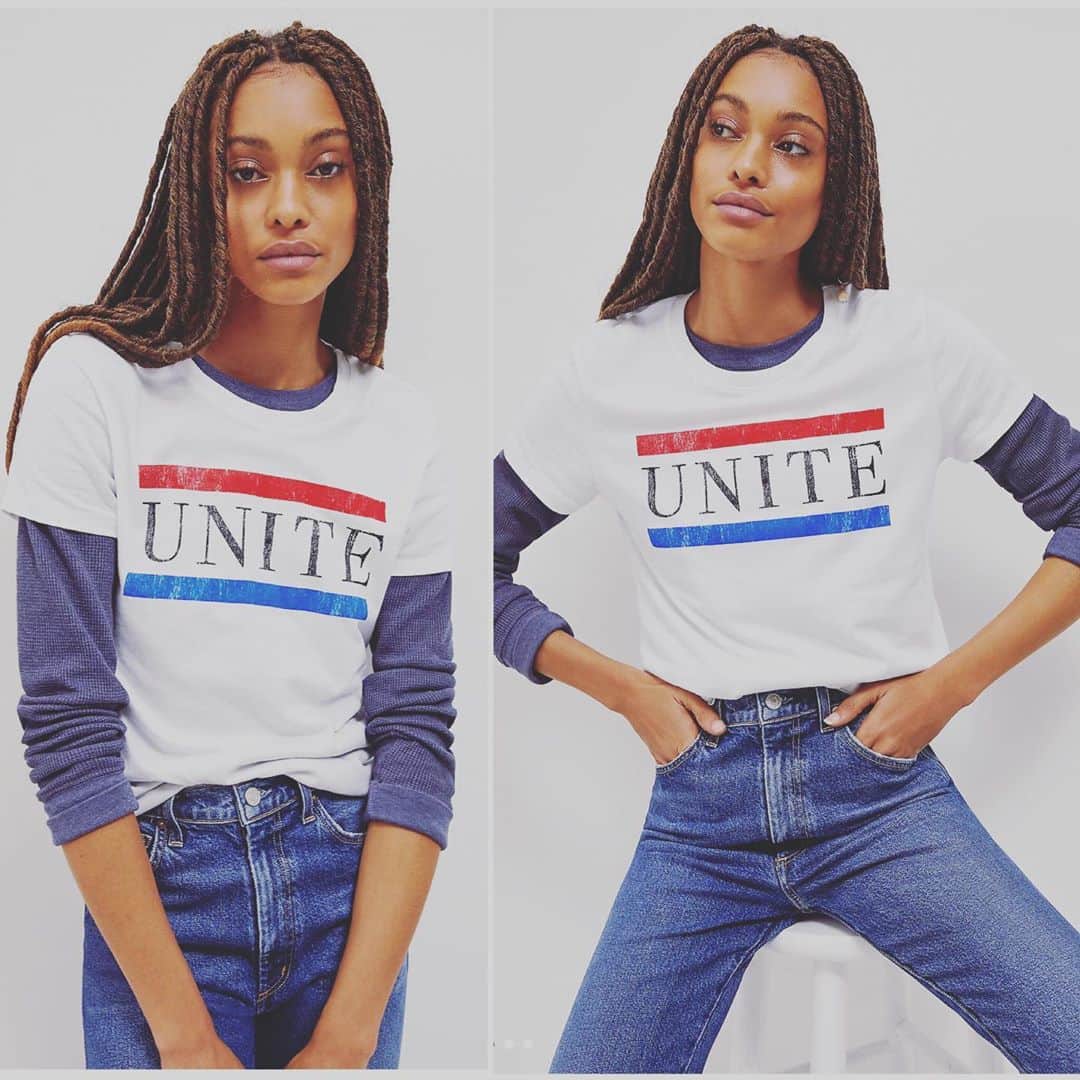 のインスタグラム：「UNITE TEE 👫👩🏾‍🤝‍👩🏿 only @anthropologie #unite #ootdfashion #styleinspo #stlyeblogger #urbanoutfitters #anthropologie #freepeoplestyle」