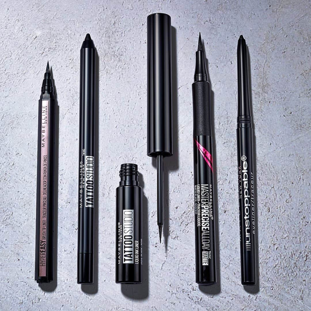 Maybelline New Yorkさんのインスタグラム写真 - (Maybelline New YorkInstagram)「Which liner is your must-have? 👀Shown here: #hypereasy liquid liner, tattoo studio gel pencil, tattoo studio liquid ink liner, #masterprecise matte liner and #unstoppable liner. #mnyliner」10月17日 3時02分 - maybelline