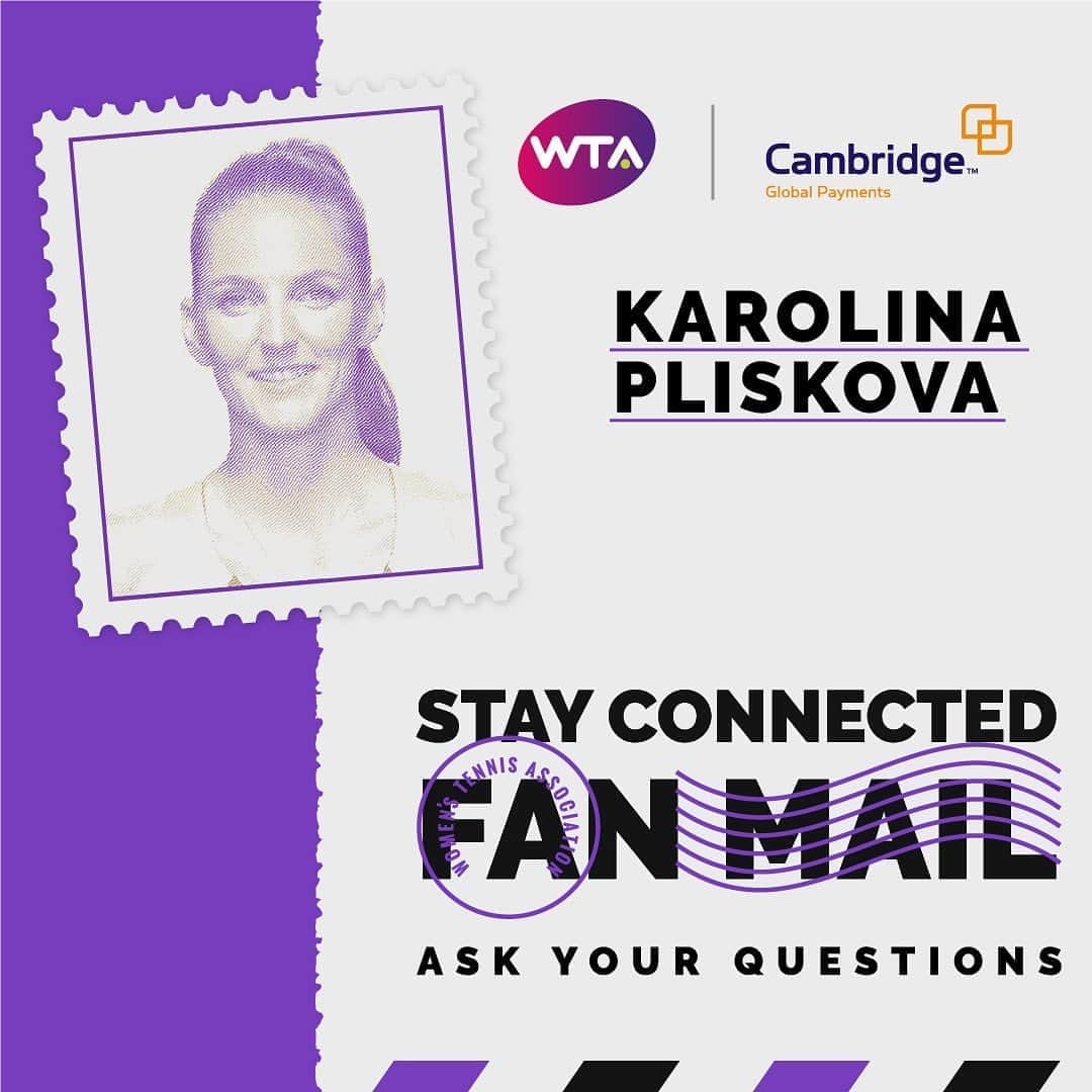 WTA（女子テニス協会）さんのインスタグラム写真 - (WTA（女子テニス協会）Instagram)「Have a question for @karolinapliskova? Drop it in the comments and she might answer yours! 📬   Presented by Cambridge Global Payments.」10月17日 4時12分 - wta