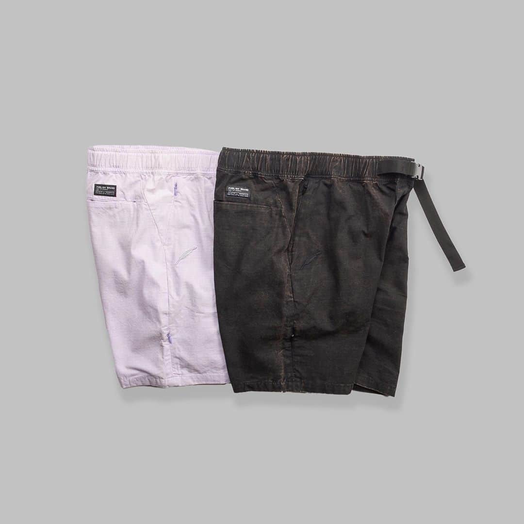 パブリッシュブランドのインスタグラム：「Wright - 100% ripstop cotton elastic short, waist belt with buckle, and hidden front pockets. Light enzyme wash on the black colorway.  . . . #publishbrand #todayfortomorrow #goodvibrations」