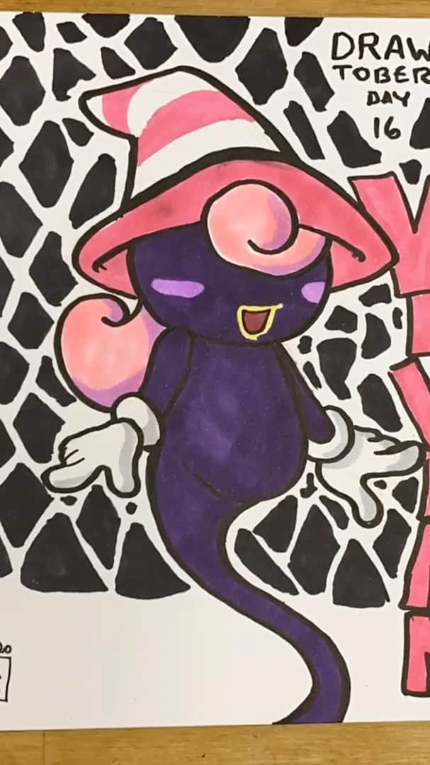 マックス・セットレージのインスタグラム：「Today’s drawing is a tribute to paper Mario! My favorite character was Vivian, this cute little shadow witch! Appropriate for Halloween.  . . . . . . 🎶:”mhh mh” by deef #papermario #thousandyeardoor #drawtober #drawtober2020 #artober #artober2020」