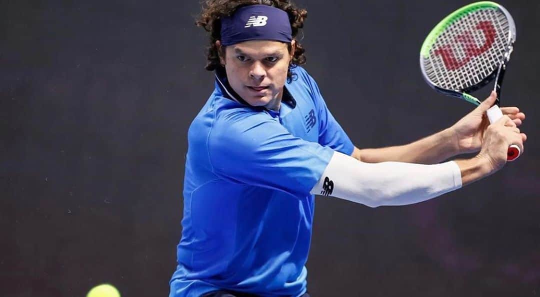 ミロシュ・ラオニッチのインスタグラム：「🎾👀」