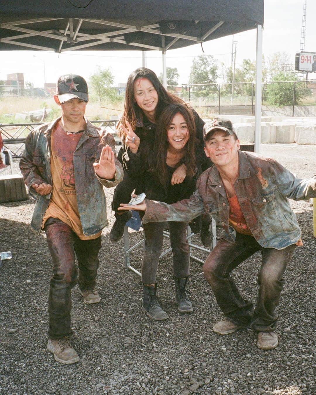 福原かれんのインスタグラム：「Seeing double? The video is of Chris & our awesome stunt rigging team working on Kenji’s jump away from Stormfront!」