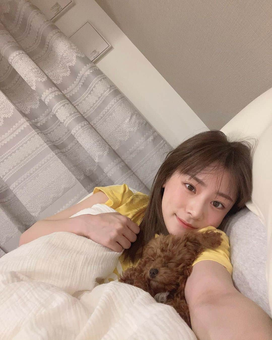 福岡みなみさんのインスタグラム写真 - (福岡みなみInstagram)「・ さらんくん昨日やっと1kgに なりました🐶❗ まだまだ赤ちゃん🍼 #タイニープードル #4ヶ月 #１kg」10月17日 17時03分 - fukuokaminami373