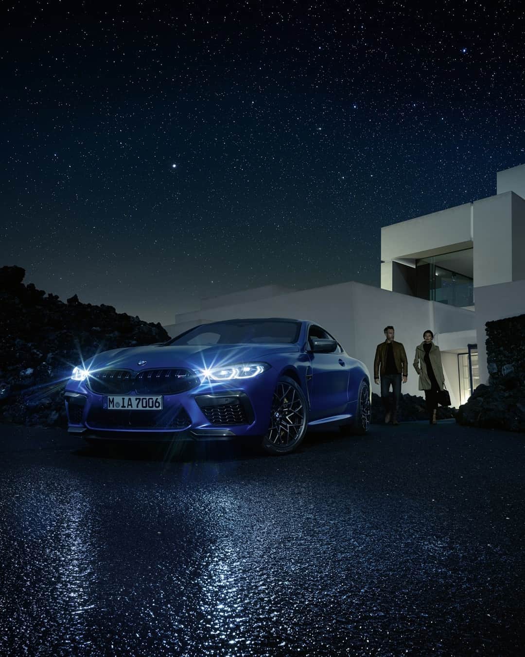 BMWのインスタグラム：「Off to chase the stars.  The BMW M8 Competition Coupé.  #TheM8 #BMW #M8 #BMWM @bmwm  __ BMW M8 Competition Coupé: Fuel consumption in l/100 km (combined): 10.6. CO2 emissions in g/km (combined): 242. Further information: www.bmw.com/disclaimer.  	 Acceleration (0-100 km/h): 3.2 s. Power: 460 kW, 625 hp, 750 Nm. Top speed (limited): 250 km/h (with optional M Drivers Package: 305 km/h).」