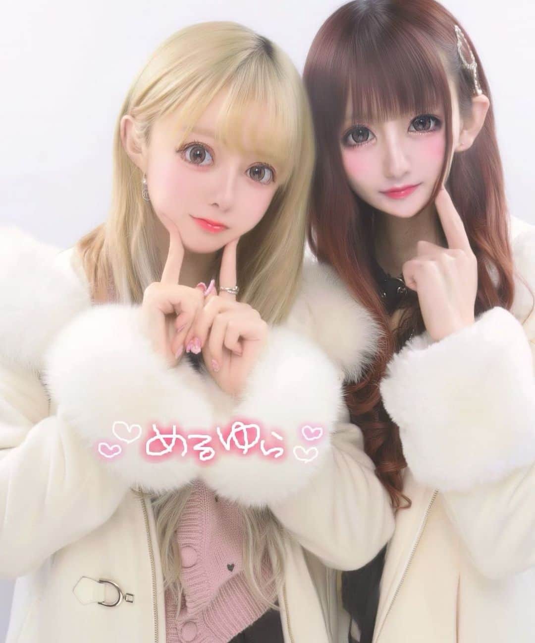 天使ゆらのインスタグラム：「🎀める×ゆら🎀  #ニューハーフ　 #av女優　 #地雷女 #地雷系女子 #量産型 #量産型女子 #マーズ #プリメロ #リボン #シールエクステ #エクステ #赤髪」