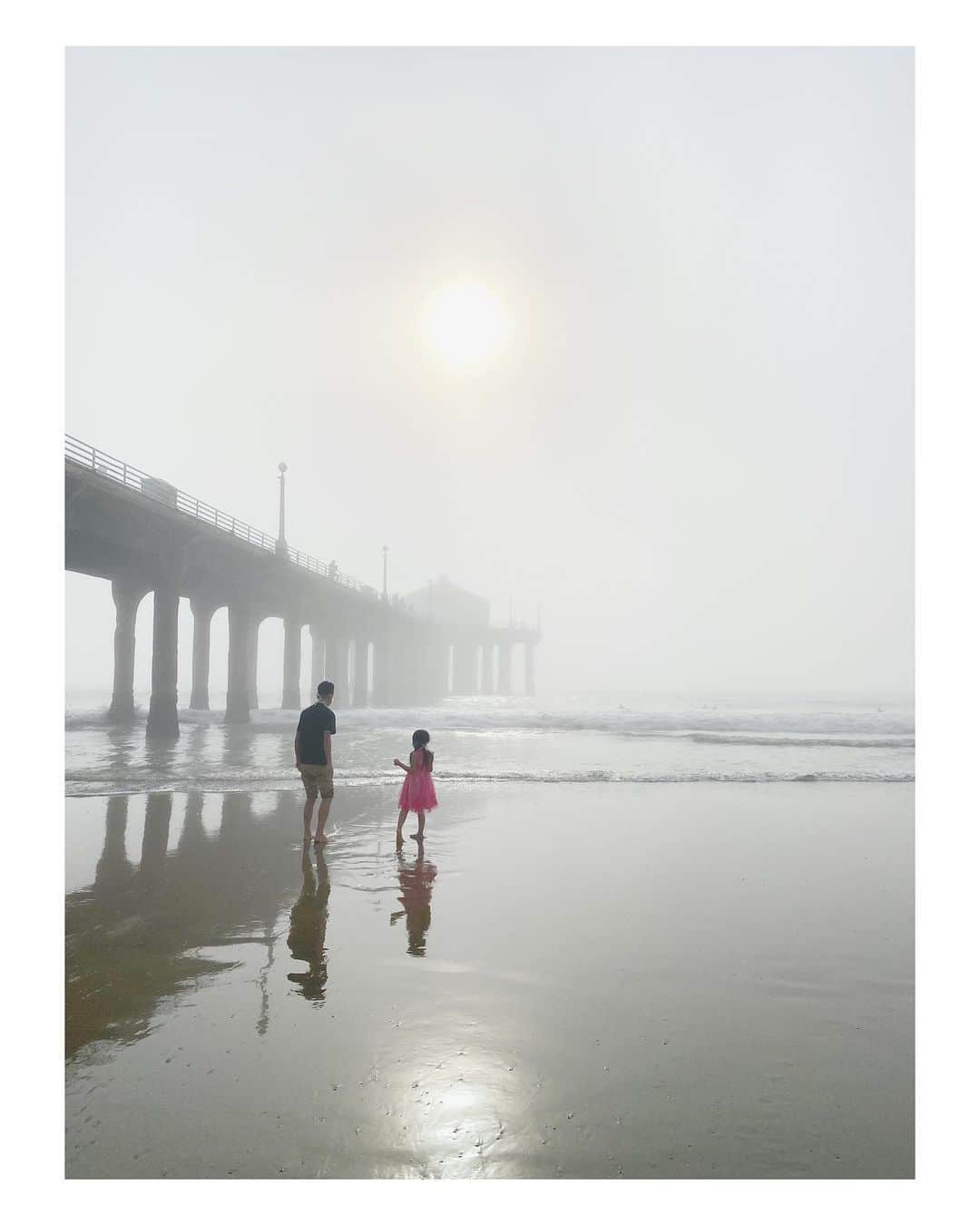 Pete Halvorsenのインスタグラム：「we’ve had some strange weather lately...85 degrees (29 c) with 72 degree (22 c) water.   A warm fog covered our beach during the afternoon for an hour or so, i was on a run and only had my iPhone on me, grabbed a few of these images which tell the story. 📱💨☀️  . iPhone 11pro」