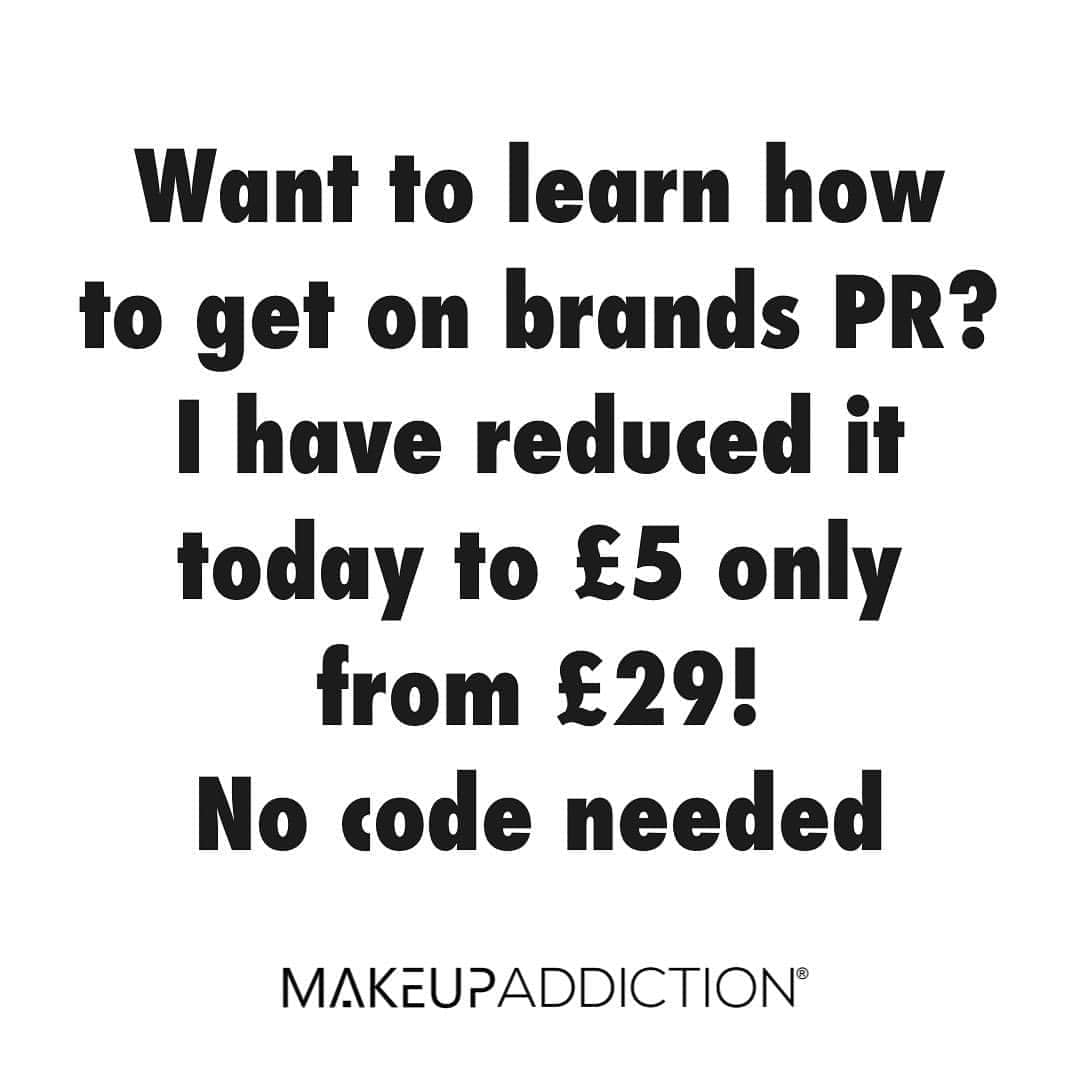 Makeup Addiction Cosmeticsさんのインスタグラム写真 - (Makeup Addiction CosmeticsInstagram)「So the most common question I receive is about how to get on brands PR. I actually have an online masterclass that teaches you how to get on beauty brands PR ans it’s already helped hundreds.  In this class you will learn  How to create a visually appealing page  How to find your niche  How to invest in yourself  How to network for success  How to demand brands’ attention faster  It’s reduced today only to just £5 from £29. No code needed!!😱😱😱 Find it under classes or DM masterclass for direct link! 😍  #makeupaddiction #makeupaddictioncosmetics #brandspr #pr #prlists #onlinemasterclas #digitalmarketing #receivepr #growinstagram #onlinemarketer」10月18日 1時18分 - makeupaddictioncosmetics