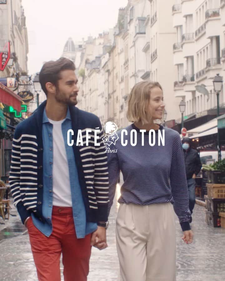 NICOLAS SIMOESのインスタグラム：「Tu choisis pour moi et moi pour toi? 🥰 @cafe_coton #cafecoton #deschemisesetdeshommes 🖤✨」