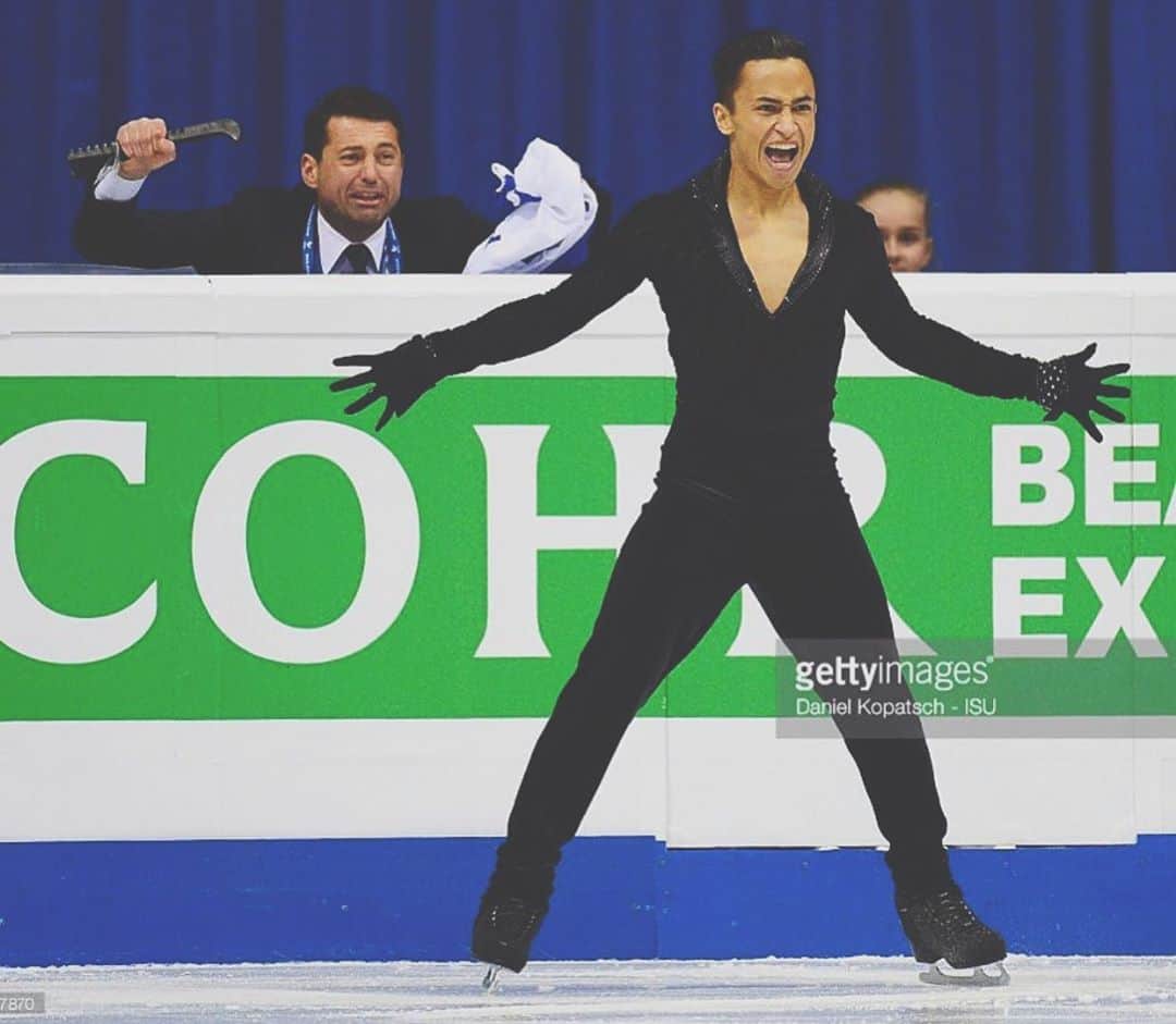フローラン・アモディオのインスタグラム：「🐅 — #figureskating ⛸ #nikolaimorozov 🦾 #florentamodio 🕺🏽」