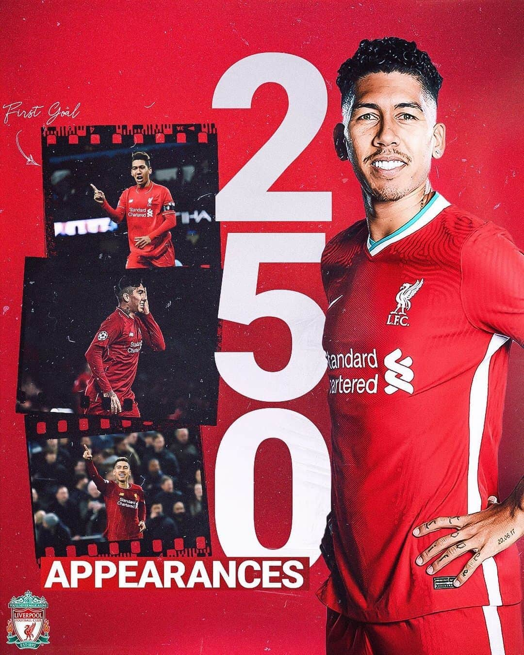 リヴァプールFCさんのインスタグラム写真 - (リヴァプールFCInstagram)「A landmark 2️⃣5️⃣0️⃣ appearances for Bobby today ❤️ #LFC #LiverpoolFC #Liverpool #Firmino」10月17日 19時54分 - liverpoolfc