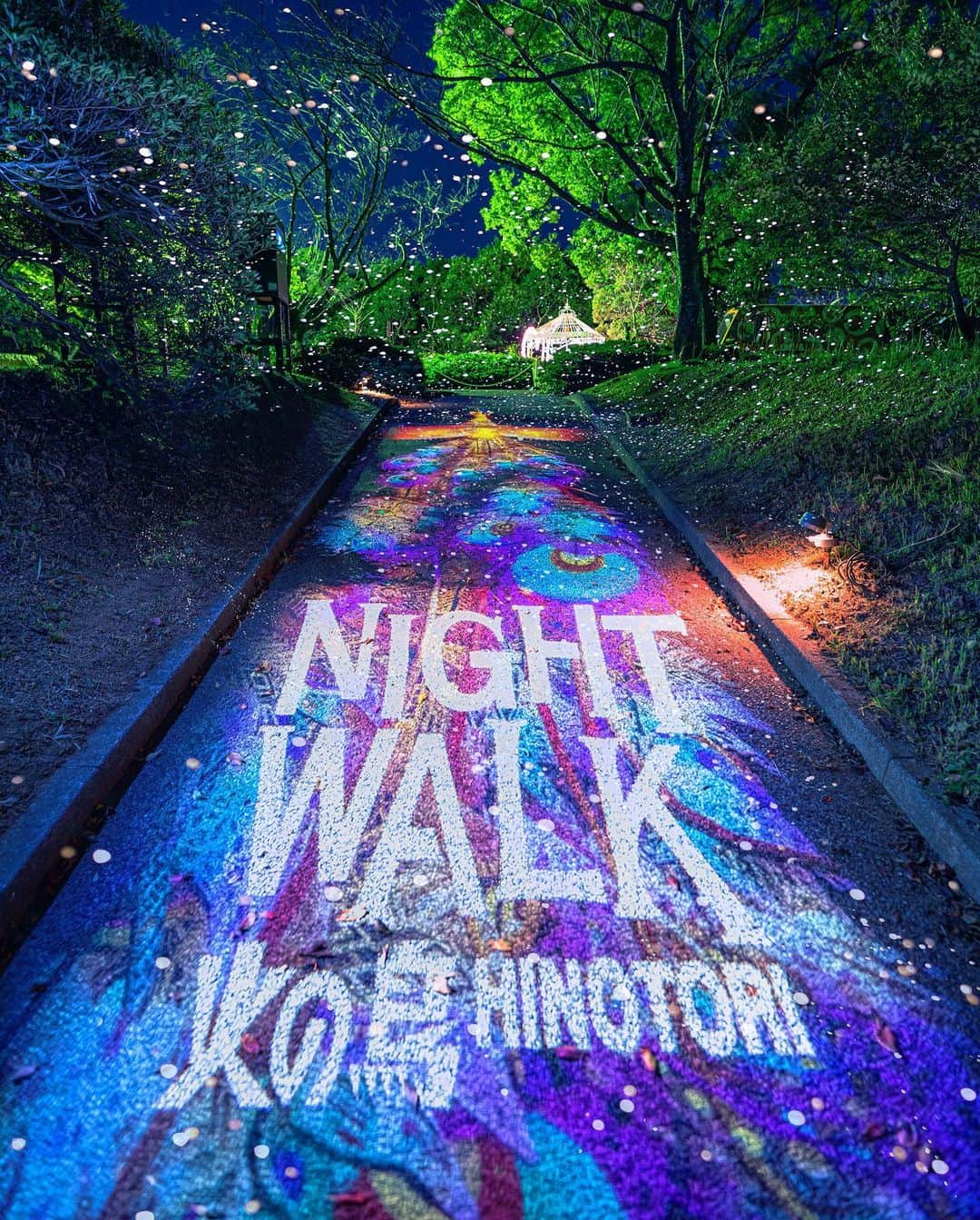 Mitsuのインスタグラム：「Location : 🇯🇵Hyogo 火の鳥 NIGHT WALK . ここの幻想的な イルミネーションやライトアップ、 プロジェクションマッピングの 美しさ楽しさは なかなか写真で伝えるのが難しい🤔 ぜひ肉眼で体験してみてください！😃👍 . #ニジゲンノモリ #火の鳥nightwalk #淡路市」