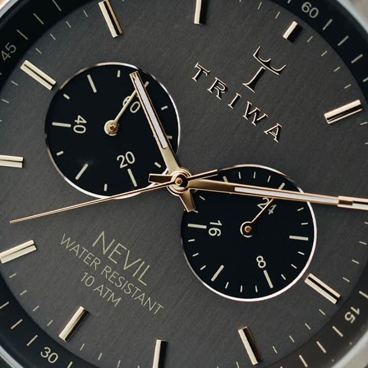 TRIWAさんのインスタグラム写真 - (TRIWAInstagram)「Nevil was created to transcend changes and trends and 10 years later, we can confidently say that it did and continues to do so. As we like to say: “It’s a never out of style watch.” This classic chronograph can be confidently worn by anyone, with any style, at any age.⠀⠀⠀⠀⠀⠀⠀⠀⠀ ⠀⠀⠀⠀⠀⠀⠀⠀⠀ #details #watch #accessory #statement #classic #watch #watchesofinstagram #style #chrono #chronograph」10月17日 22時01分 - triwa