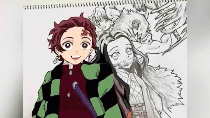 のインスタグラム：「飛べないピーターパン 【YouTubeちゃんねる】 本日アップされた動画！ 鬼滅の刃描いてみた ✖️ 声だけで紅蓮華を作ったみた #鬼滅の刃 #鬼滅 #イラスト #lead #illust  #紅蓮華 #飛べないピーターパン」