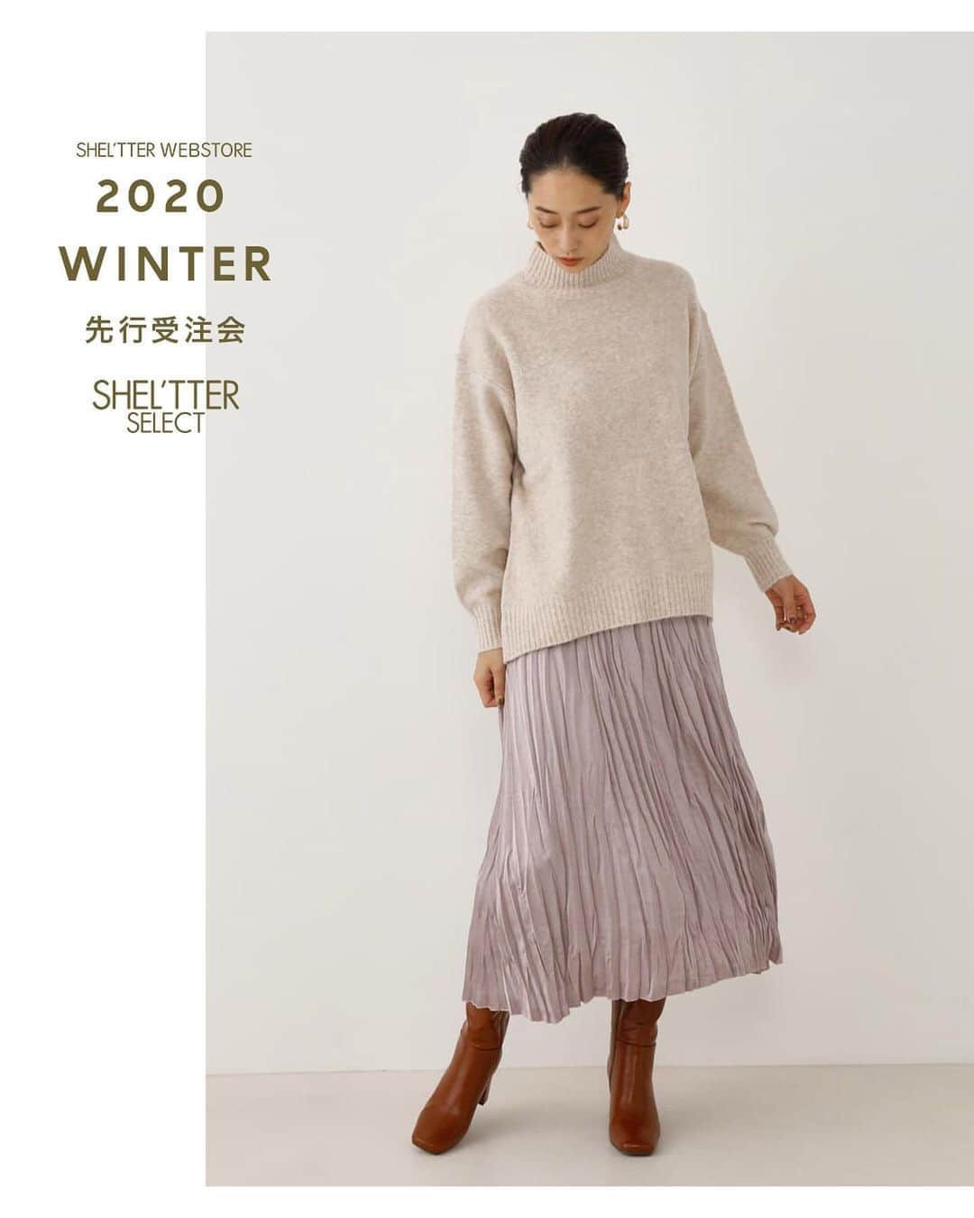 のインスタグラム：「2020 WINTER 先行受注会 ━━━━━━━━━━━━━━━━━━ 10/30(金)11:59までに先行受注アイテムを ご購入いただくとマイル2倍プレゼント✨ ㅤㅤㅤㅤㅤㅤㅤㅤ BRAND_7 @sheltter_official   画像TAPで商品詳細をチェック✔️ ━━━━━━━━━━━━━━━━━━ #SHELTTER #SHELTTERSELECT #SHELTTERWEBSTORE #SWS」