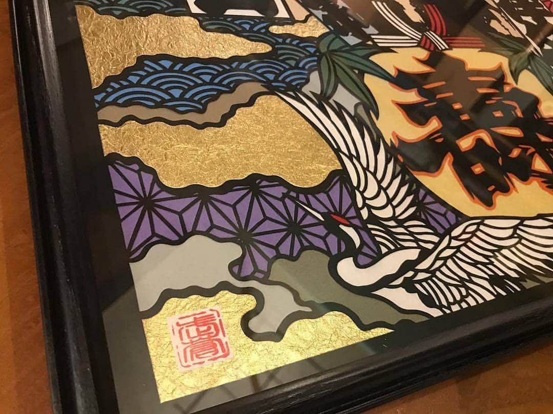 のインスタグラム：「#過去 #作品 #紹介 #金粉 #和紙  納期の関係でお引き受け出来ないお問い合わせが増えております。全ての作業を一人で行っています。  御依頼の際はお早めにお問い合わせ下さい。  #結婚 #結婚式 ﻿ #Atelier武蒼﻿﻿﻿﻿﻿﻿ #切り絵 #切絵師 #青木文明 #九州 #鹿児島 #いちき串木野  #手仕事 #紙技 #世界に一つ  #動物園と一緒に仕事がしたい ﻿﻿﻿﻿﻿﻿#生き物  #結婚式ウェルカムボード #ウェルカムボード #ブライダル #ウェディング #結婚祝い  #artgallery ﻿﻿﻿﻿ #gallery #japanart #designer #artist #kirie  御予算に応じて作品製作は対応いたします。 御気軽にご相談ください。 近々の納期の場合はお引き受け出来ない場合がございます。」