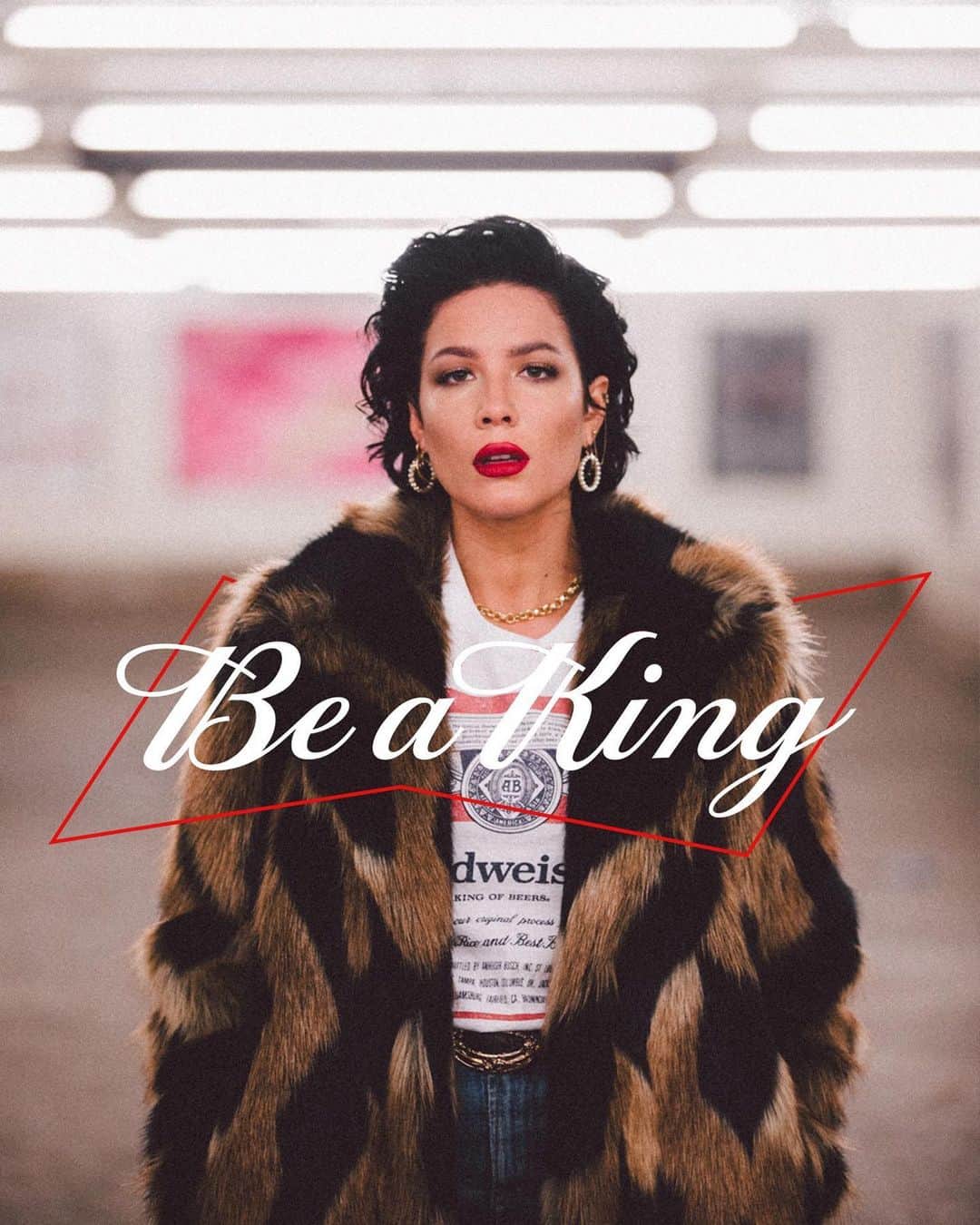 Halseyのインスタグラム：「Kings aren’t made overnight. Never give in. #BeAKing video with @budweiser link in my bio 👑」