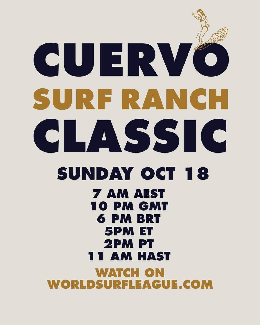 世界プロサーフィン連盟（WSL）さんのインスタグラム写真 - (世界プロサーフィン連盟（WSL）Instagram)「Watch the Cuervo Surf Ranch Classic on Oct 18 at 2 PM PT / 5 PM ET. Link in bio for more. @josecuervotequila」10月18日 3時00分 - wsl