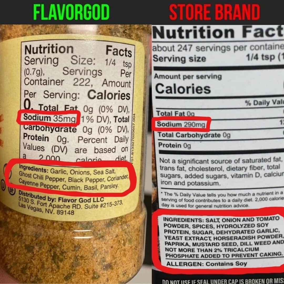 Flavorgod Seasoningsさんのインスタグラム写真 - (Flavorgod SeasoningsInstagram)「✅ Do you check your ingredients?❤️⁠ FLAVORGOD SEASONINGS MADE FRESH‼️⁠ -⁠ Build Your Own Bundle Now!!⁠ Click the link in my bio @flavorgod ✅www.flavorgod.com⁠ -⁠ FlavorGod Seasonings:⁠ 🌿Made Fresh⁠ ☀️Gluten free⁠ 🥑Paleo⁠ ☀️KOSHER⁠ 🌊Low salt⁠ ⚡️NO MSG⁠ 🚫NO SOY⁠ ⏰Shelf life is 24 months⁠ -⁠ 🌏 I Ship World Wide🌍⁠ -⁠ #food #foodie #flavorgod #seasonings #glutenfree #mealprep  #keto #seasonings #paleo  #seasonings  #kosher #seasonings  #breakfast #lunch #dinner #yummy #delicious #foodporn」10月18日 3時01分 - flavorgod