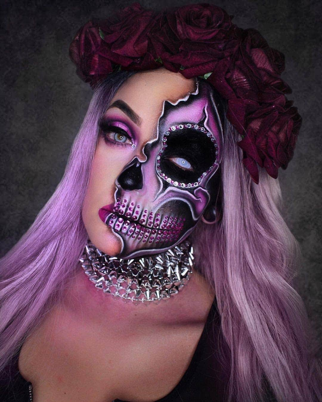 NYX Cosmeticsさんのインスタグラム写真 - (NYX CosmeticsInstagram)「Glam, but make it deadly 💀💎 @eirebrush wears our Can't Stop Won't Stop Full Coverage Foundation as a base for this gorgeous #skullmakeup 💜 • #nyxcosmetics #nyxprofessionalmakeup #crueltyfreebeauty」10月18日 6時00分 - nyxcosmetics