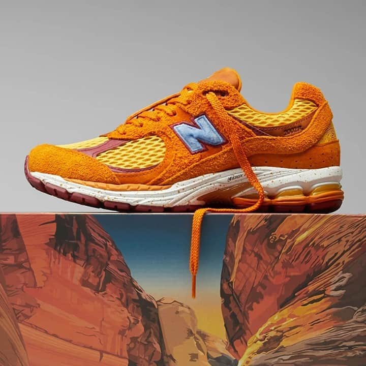 Sneaker Newsさんのインスタグラム写真 - (Sneaker NewsInstagram)「Salehe Bembury's New Balance 2002R is officially dropping on October 23rd. This colorway is inspired by the Antelope Canyons - a natural wonder that covers the special shoebox packaging for this collaboration. For more details, tap the link in our bio.」10月18日 9時01分 - sneakernews