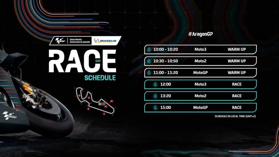 MotoGPさんのインスタグラム写真 - (MotoGPInstagram)「IT'S RACE DAY at MotorLand Aragon! 🏁 Here's the full schedule for Sunday of the #AragonGP! Are you ready? 💪🔥 #MotoGP」10月18日 14時00分 - motogp